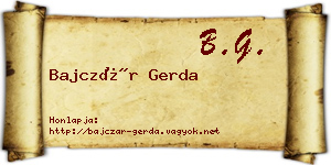 Bajczár Gerda névjegykártya