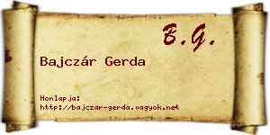 Bajczár Gerda névjegykártya